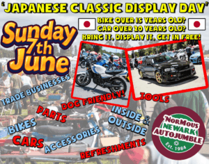 6月の’Normous Newark Autojumbleで日本製クラシックバイクの特別展示デー開催